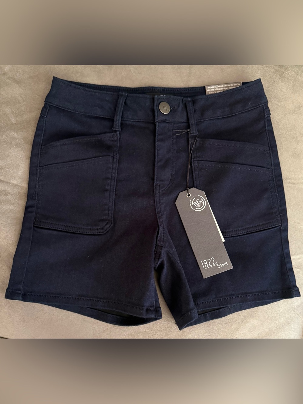 1822 Denim Women's Dark Navy Patch Pocket Jean Shorts